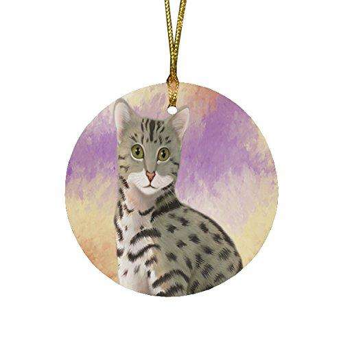 Egyptian Mau Cat Round Christmas Ornament