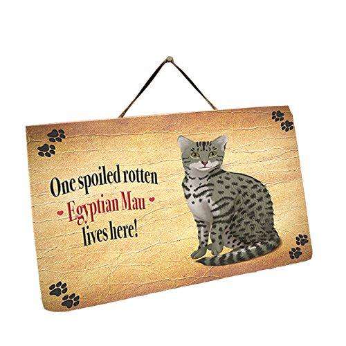 Egyptian Mau Cat Wall Décor Hanging Spoiled Rotten Dog Slate