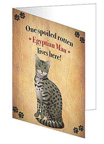 Egyptian Mau Spoiled Rotten Cat Handmade Artwork Assorted Pets Greeting Cards and Note Cards with Envelopes for All Occasions and Holiday Seasons