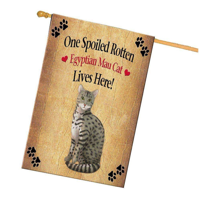 Egyptian Mau Spoiled Rotten Cat House Flag