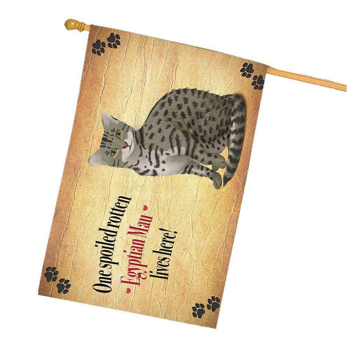 Egyptian Mau Spoiled Rotten Cat House Flag