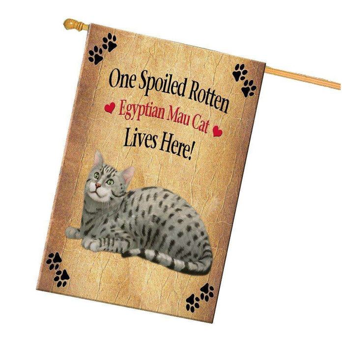 Egyptian Mau Spoiled Rotten Cat House Flag