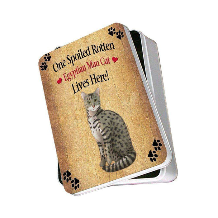 Egyptian Mau Spoiled Rotten Cat Photo Storage Tin