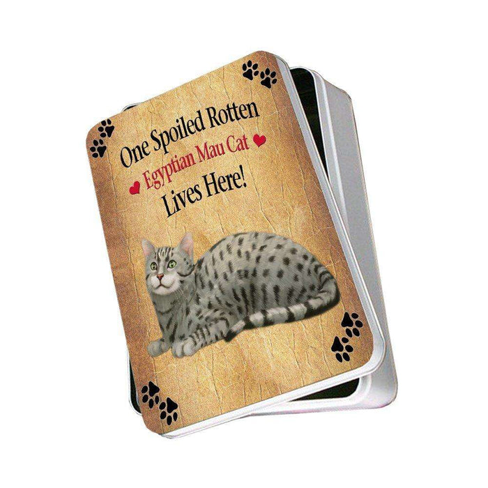 Egyptian Mau Spoiled Rotten Cat Photo Storage Tin