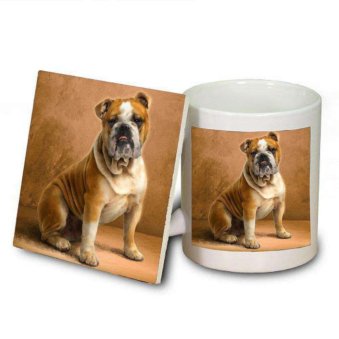 English Bulldog Dog Mug and Coaster Set