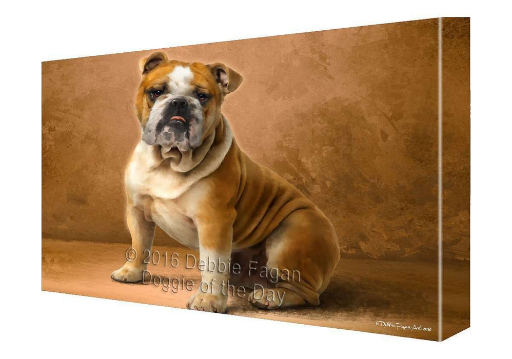 English Bulldog Dog Painting Printed on Canvas Wall Art