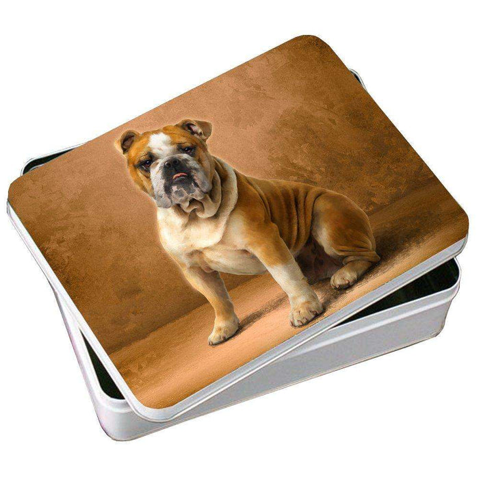 English Bulldog Dog Photo Storage Tin