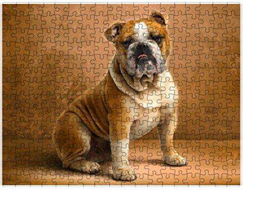 English Bulldog Dog Puzzle with Photo Tin