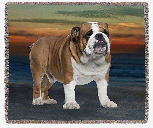 English Bulldog Woven Throw Blanket 54 x 38