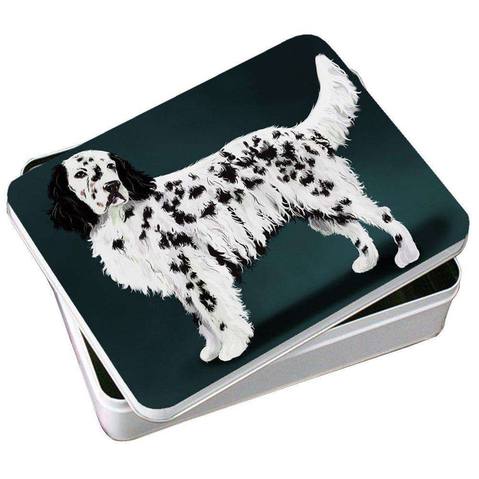 English Setter Dog Photo Storage Tin