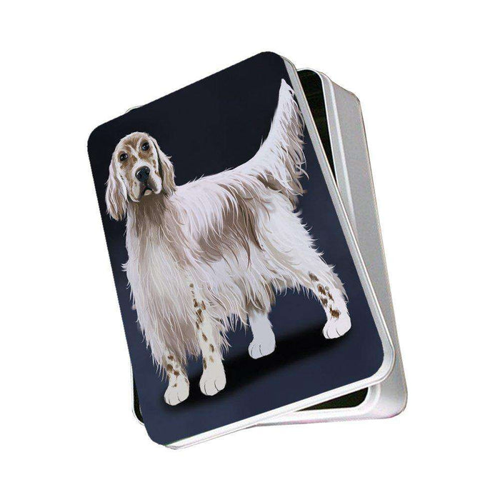 English Setter Dog Photo Storage Tin