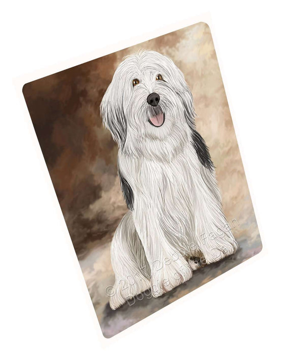 English Sheep Dog Tempered Cutting Board