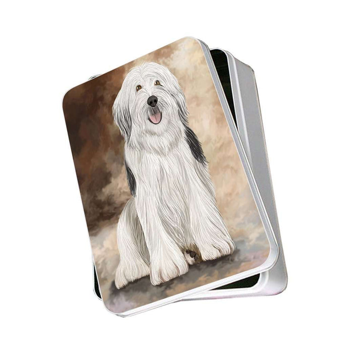 English Sheepdog Dog Photo Storage Tin