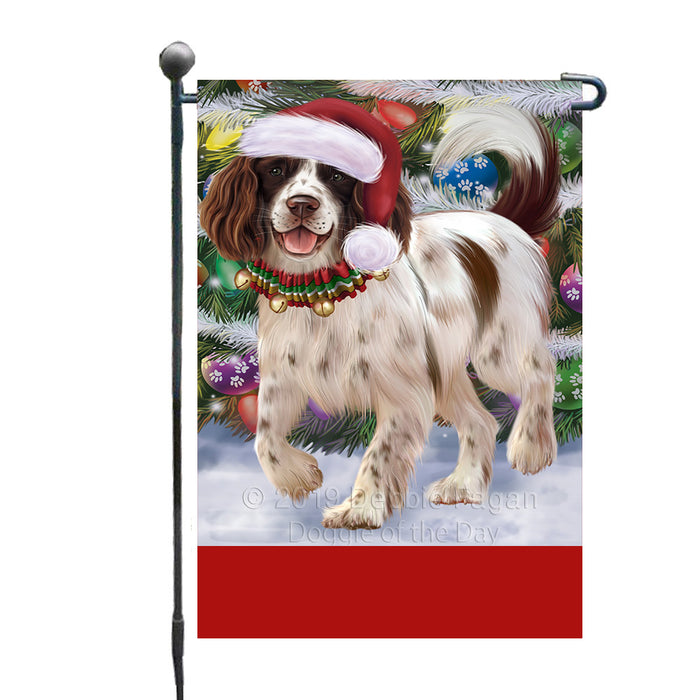 Personalized Trotting in the Snow English Spring Spaniel Dog Custom Garden Flags GFLG-DOTD-A60725