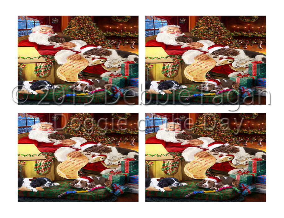 Santa Sleeping with English Springer Spaniel Dogs Placemat