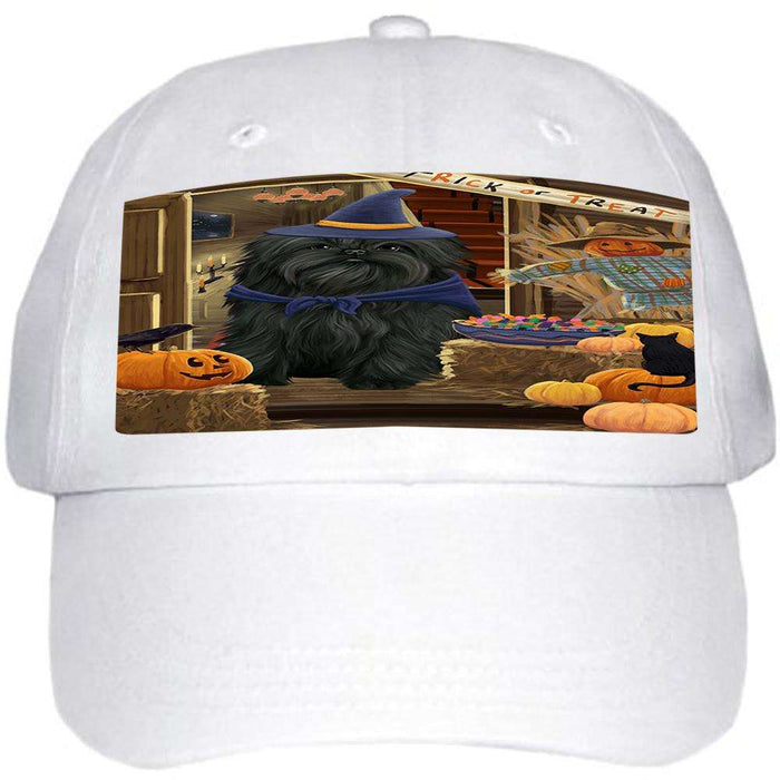 Enter at Own Risk Trick or Treat Halloween Affenpinscher Dog Ball Hat Cap HAT62475