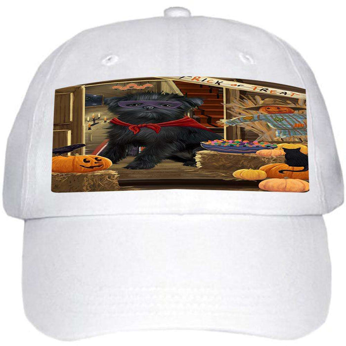 Enter at Own Risk Trick or Treat Halloween Affenpinscher Dog Ball Hat Cap HAT62478