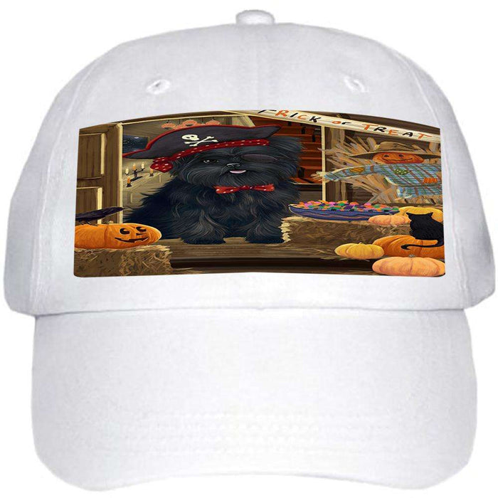 Enter at Own Risk Trick or Treat Halloween Affenpinscher Dog Ball Hat Cap HAT62481