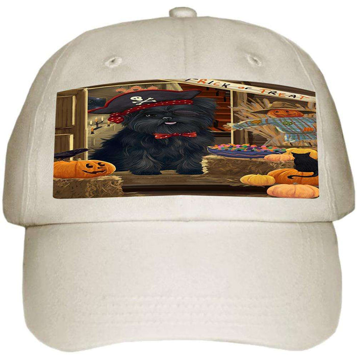 Enter at Own Risk Trick or Treat Halloween Affenpinscher Dog Ball Hat Cap HAT62481