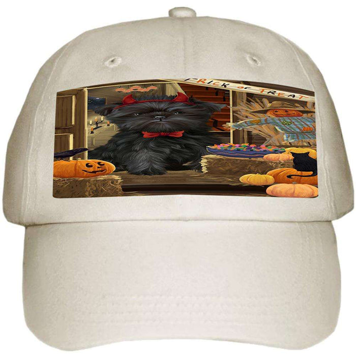 Enter at Own Risk Trick or Treat Halloween Affenpinscher Dog Ball Hat Cap HAT62484