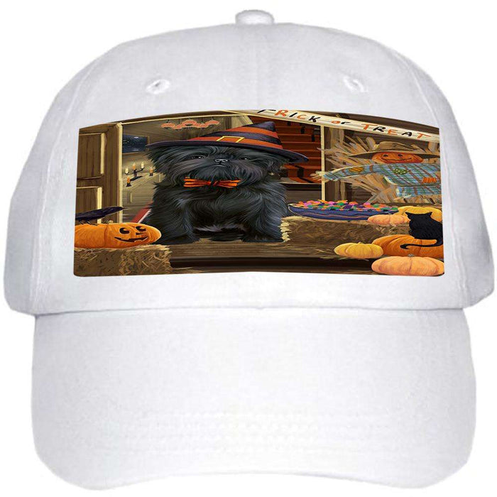 Enter at Own Risk Trick or Treat Halloween Affenpinscher Dog Ball Hat Cap HAT62487