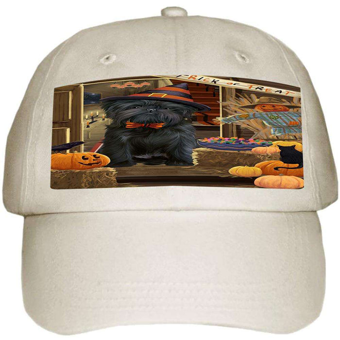Enter at Own Risk Trick or Treat Halloween Affenpinscher Dog Ball Hat Cap HAT62487
