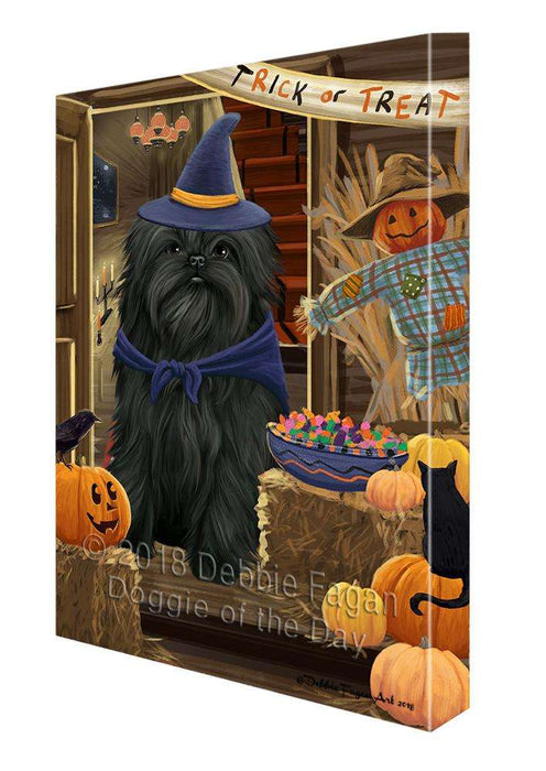 Enter at Own Risk Trick or Treat Halloween Affenpinscher Dog Canvas Print Wall Art Décor CVS94076
