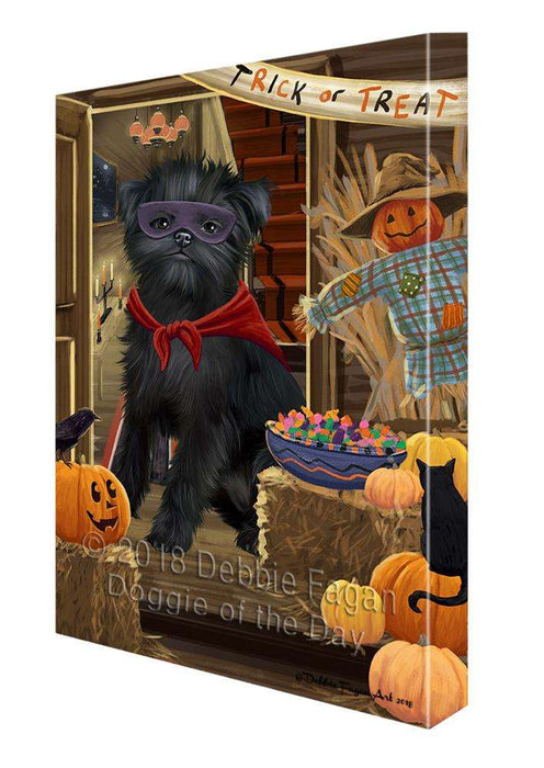Enter at Own Risk Trick or Treat Halloween Affenpinscher Dog Canvas Print Wall Art Décor CVS94085