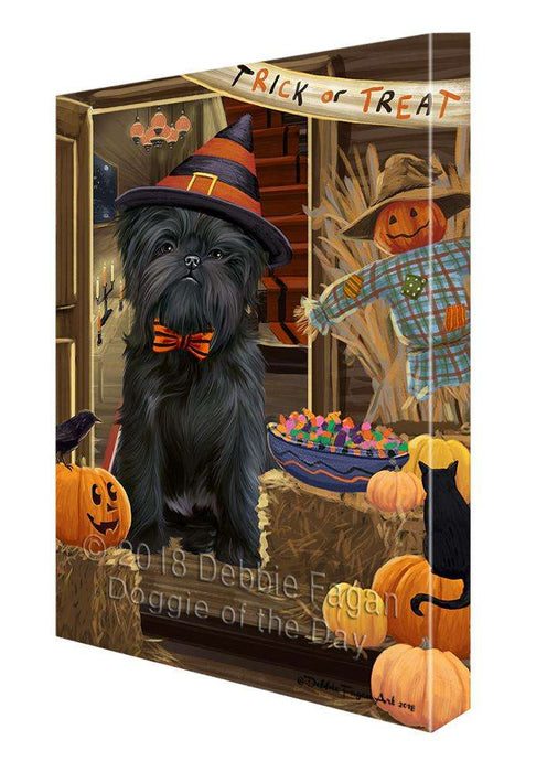 Enter at Own Risk Trick or Treat Halloween Affenpinscher Dog Canvas Print Wall Art Décor CVS94112