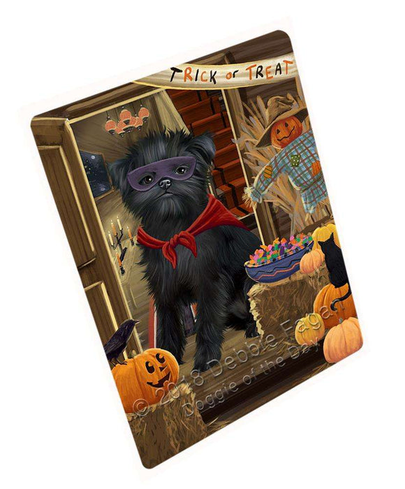 Enter at Own Risk Trick or Treat Halloween Affenpinscher Dog Cutting Board C63189