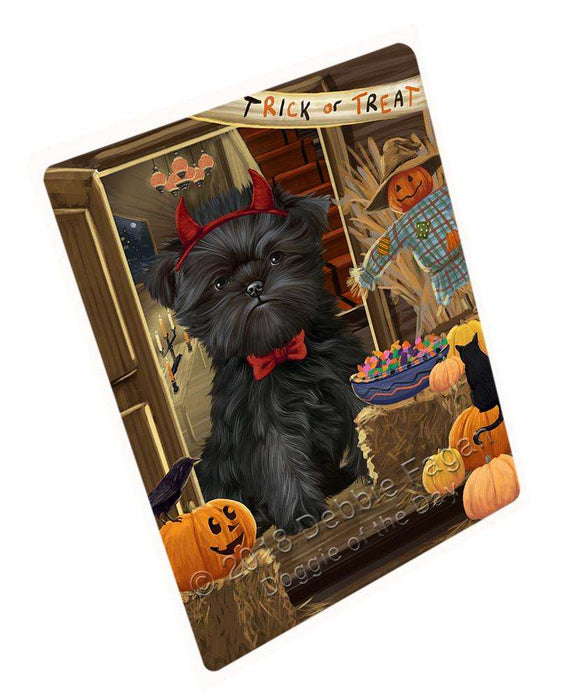 Enter at Own Risk Trick or Treat Halloween Affenpinscher Dog Cutting Board C63195
