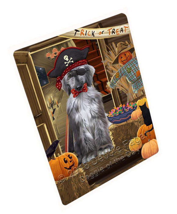 Enter At Own Risk Trick Or Treat Halloween Afghan Hound Dog Magnet Mini (3.5" x 2") MAG63207