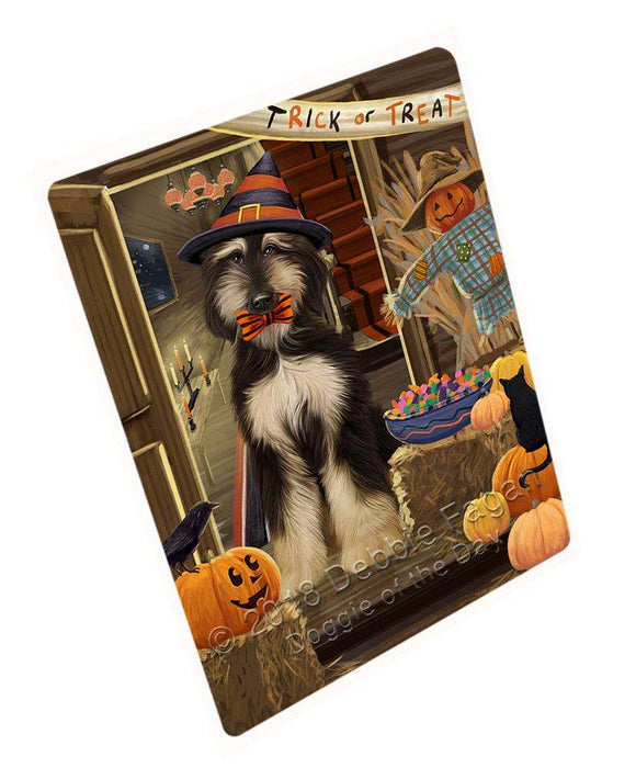 Enter At Own Risk Trick Or Treat Halloween Afghan Hound Dog Magnet Mini (3.5" x 2") MAG63213