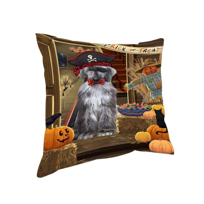 Enter at Own Risk Trick or Treat Halloween Afghan Hound Dog Pillow PIL68192
