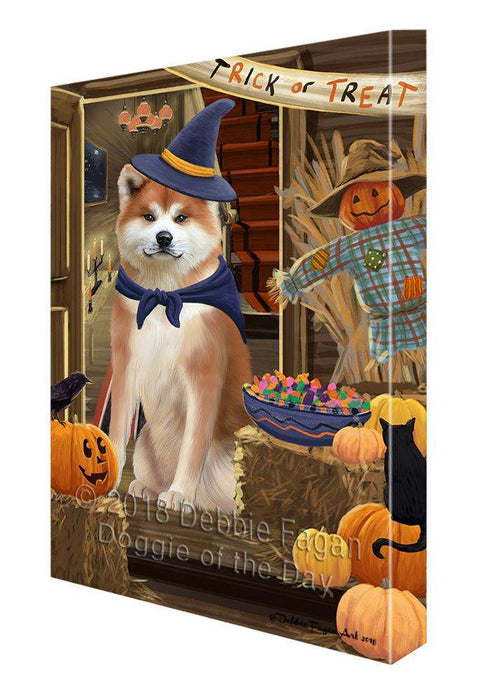 Enter at Own Risk Trick or Treat Halloween Akita Dog Canvas Print Wall Art Décor CVS94211