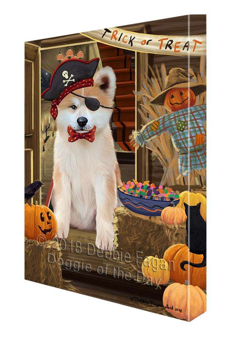 Enter at Own Risk Trick or Treat Halloween Akita Dog Canvas Print Wall Art Décor CVS94229