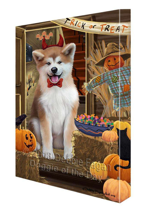 Enter at Own Risk Trick or Treat Halloween Akita Dog Canvas Print Wall Art Décor CVS94238