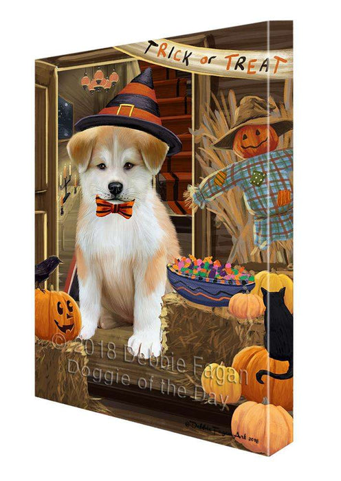 Enter at Own Risk Trick or Treat Halloween Akita Dog Canvas Print Wall Art Décor CVS94247