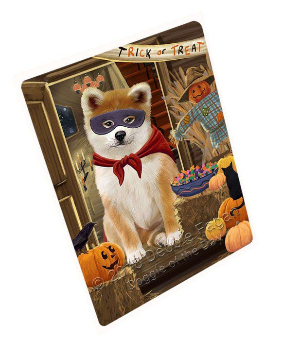 Enter At Own Risk Trick Or Treat Halloween Akita Dog Magnet Mini (3.5" x 2") MAG63234