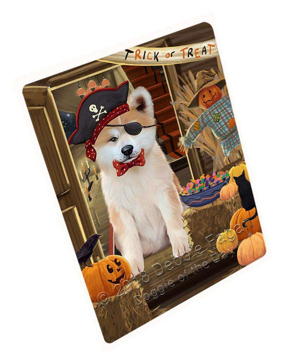 Enter At Own Risk Trick Or Treat Halloween Akita Dog Magnet Mini (3.5" x 2") MAG63237