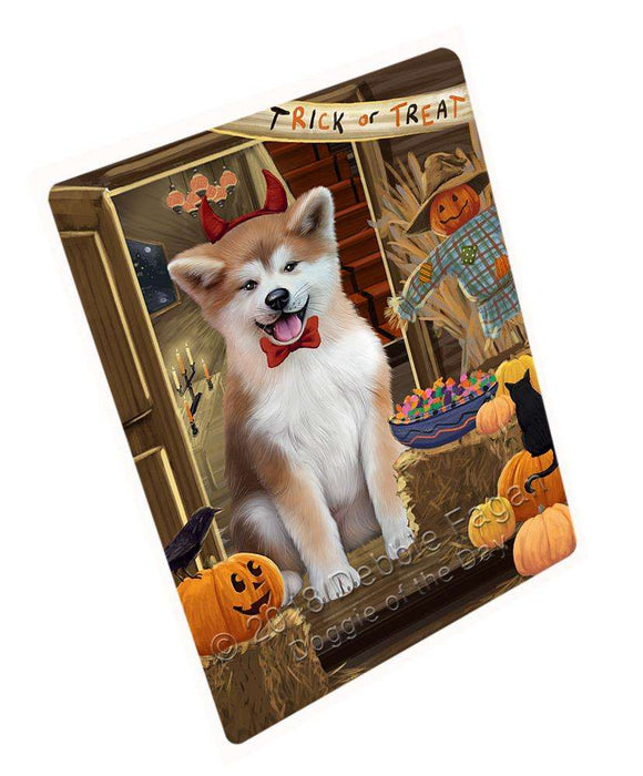 Enter At Own Risk Trick Or Treat Halloween Akita Dog Magnet Mini (3.5" x 2") MAG63240