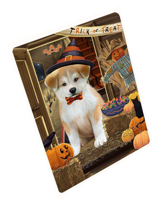 Enter At Own Risk Trick Or Treat Halloween Akita Dog Magnet Mini (3.5" x 2") MAG63243