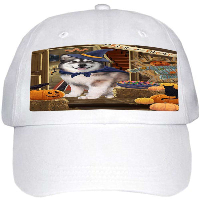 Enter at Own Risk Trick or Treat Halloween Alaskan Malamute Dog Ball Hat Cap HAT62535