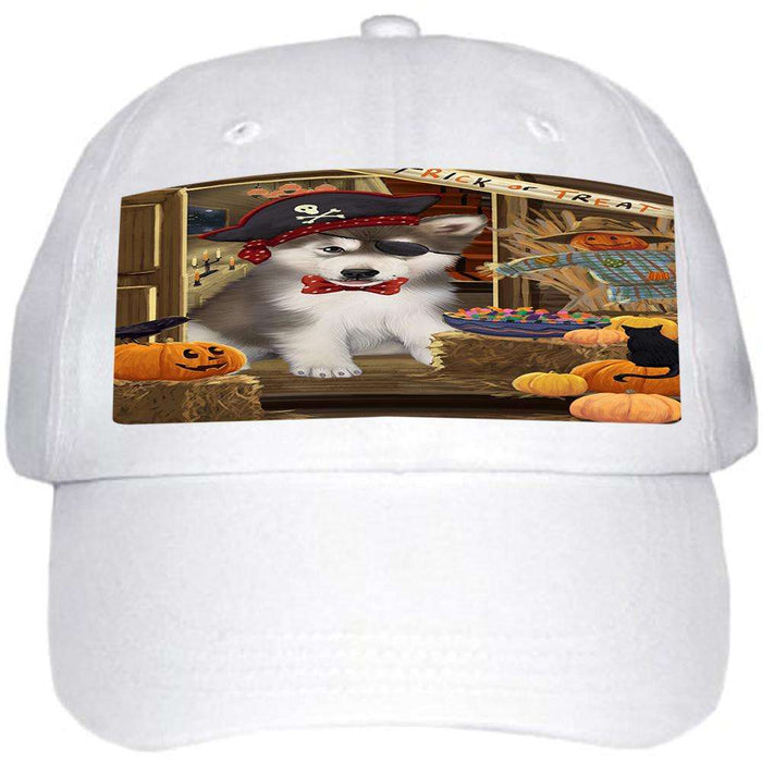 Enter at Own Risk Trick or Treat Halloween Alaskan Malamute Dog Ball Hat Cap HAT62541