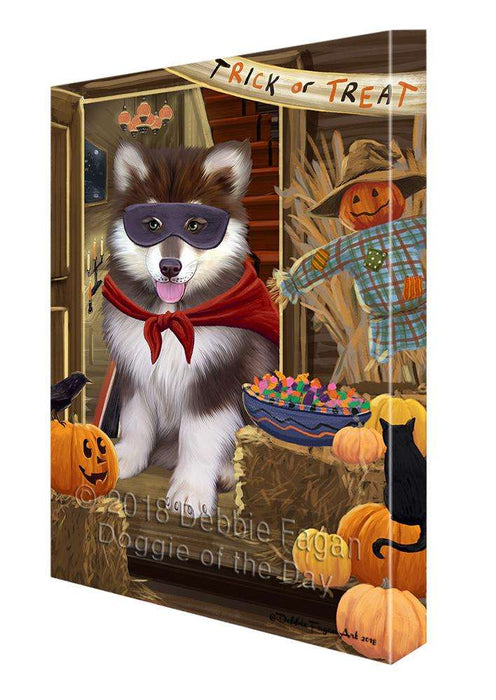 Enter at Own Risk Trick or Treat Halloween Alaskan Malamute Dog Canvas Print Wall Art Décor CVS94265