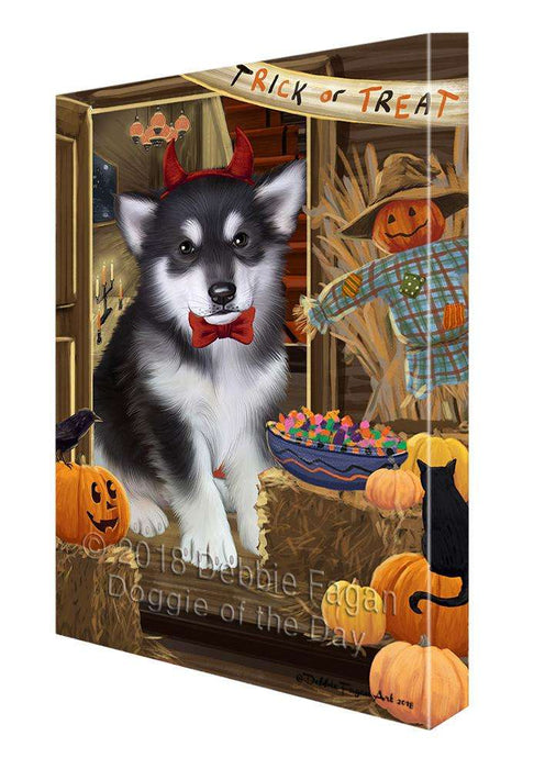 Enter at Own Risk Trick or Treat Halloween Alaskan Malamute Dog Canvas Print Wall Art Décor CVS94283