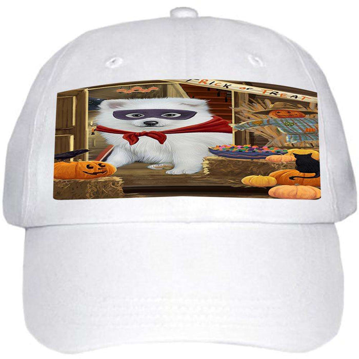 Enter at Own Risk Trick or Treat Halloween American Eskimo Dog Ball Hat Cap HAT62553