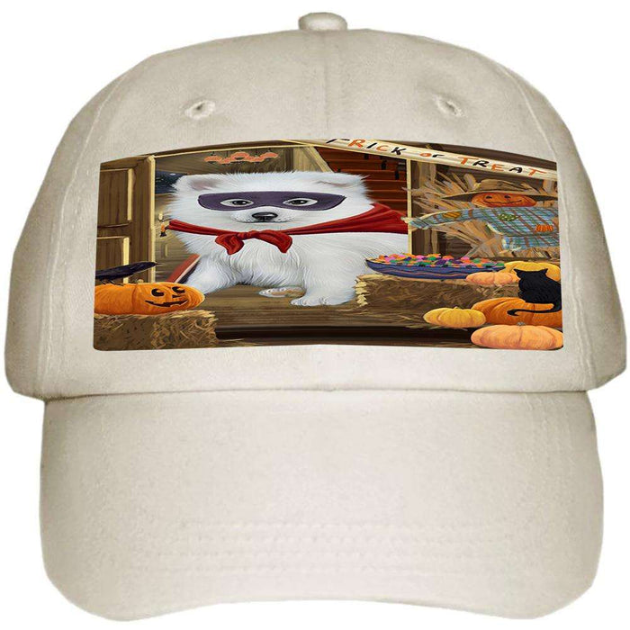 Enter at Own Risk Trick or Treat Halloween American Eskimo Dog Ball Hat Cap HAT62553