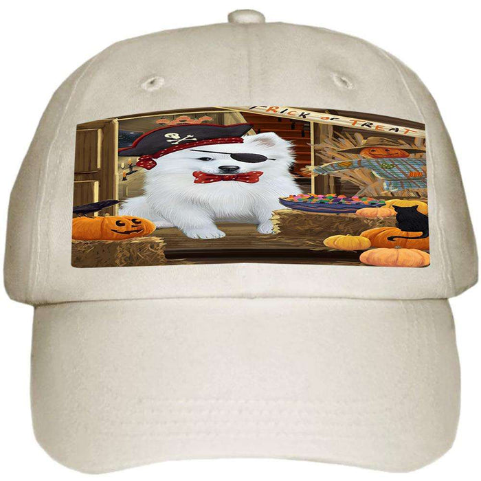 Enter at Own Risk Trick or Treat Halloween American Eskimo Dog Ball Hat Cap HAT62556