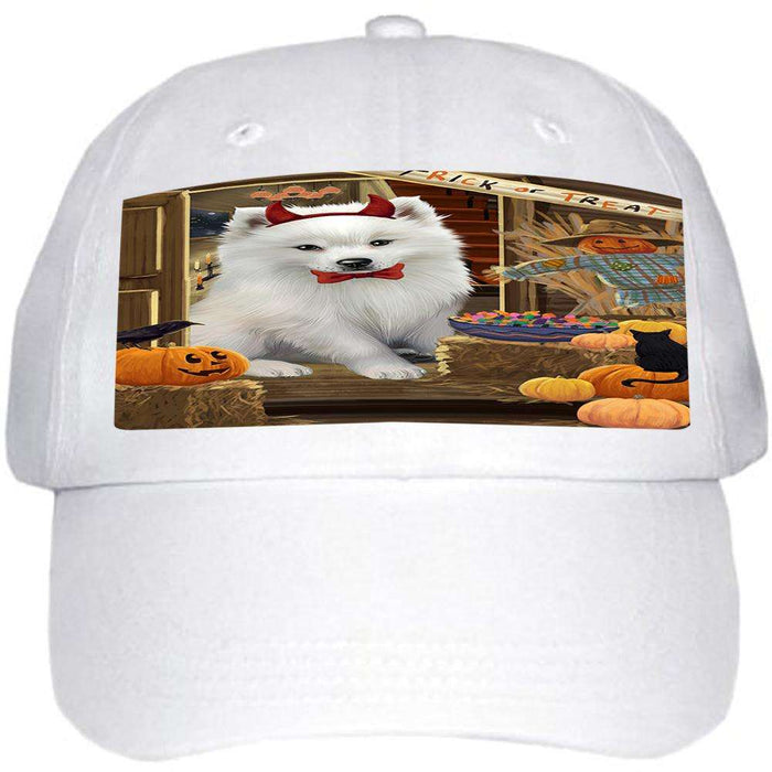 Enter at Own Risk Trick or Treat Halloween American Eskimo Dog Ball Hat Cap HAT62559